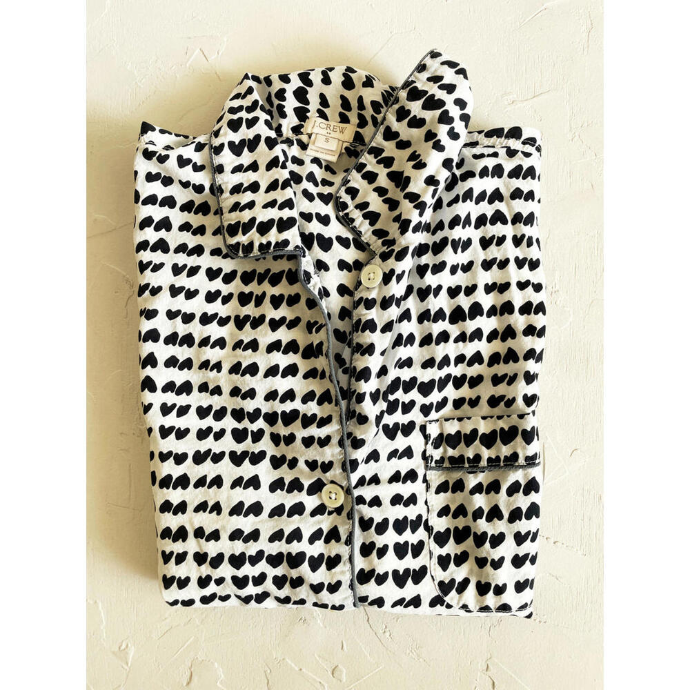 J.Crew Women's Heart Print Button-Up Shirt, Size Small